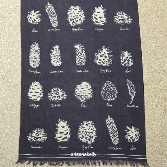 Madewell Accessories - NWOT Madewell Wool Scarf Pinecone Varieties--Biology Dendrology Forestry *RARE*